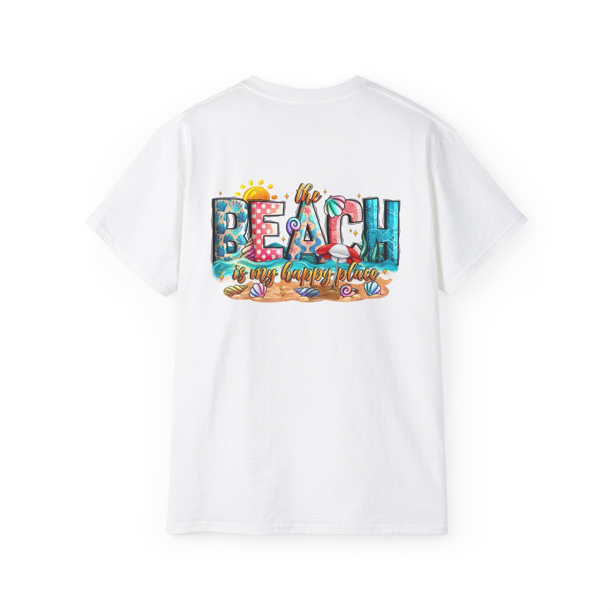 Beach Vibes T-Shirt — "Beach Is My Happy Place" Graphic Tee