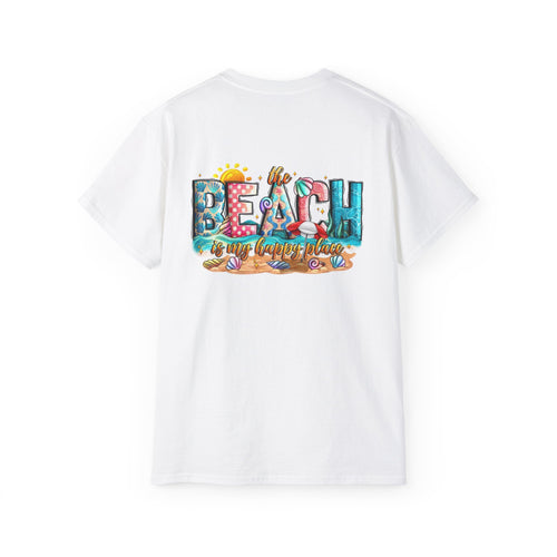 Beach Vibes T-Shirt — "Beach Is My Happy Place" Graphic Tee