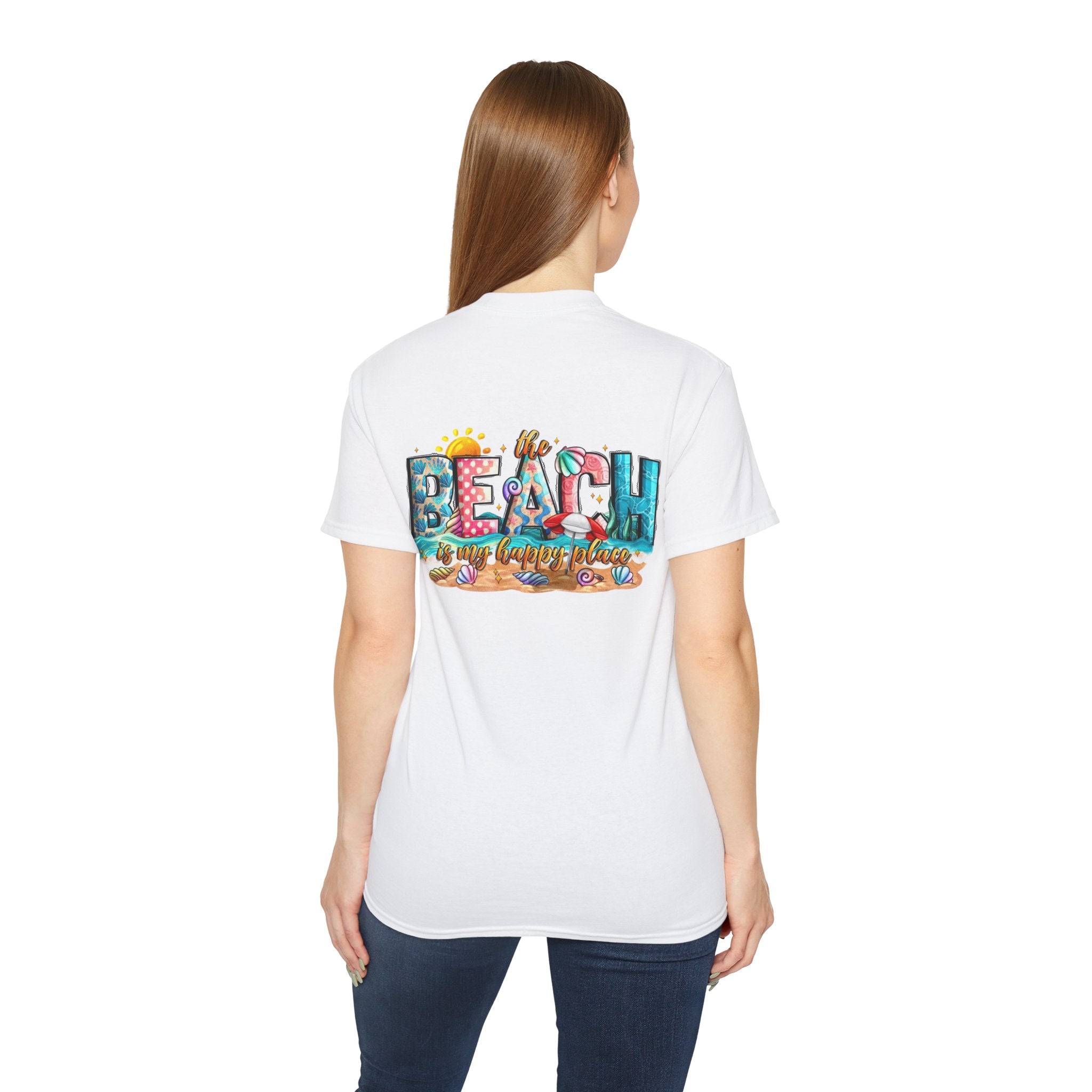 Beach Vibes T-Shirt — "Beach Is My Happy Place" Graphic Tee