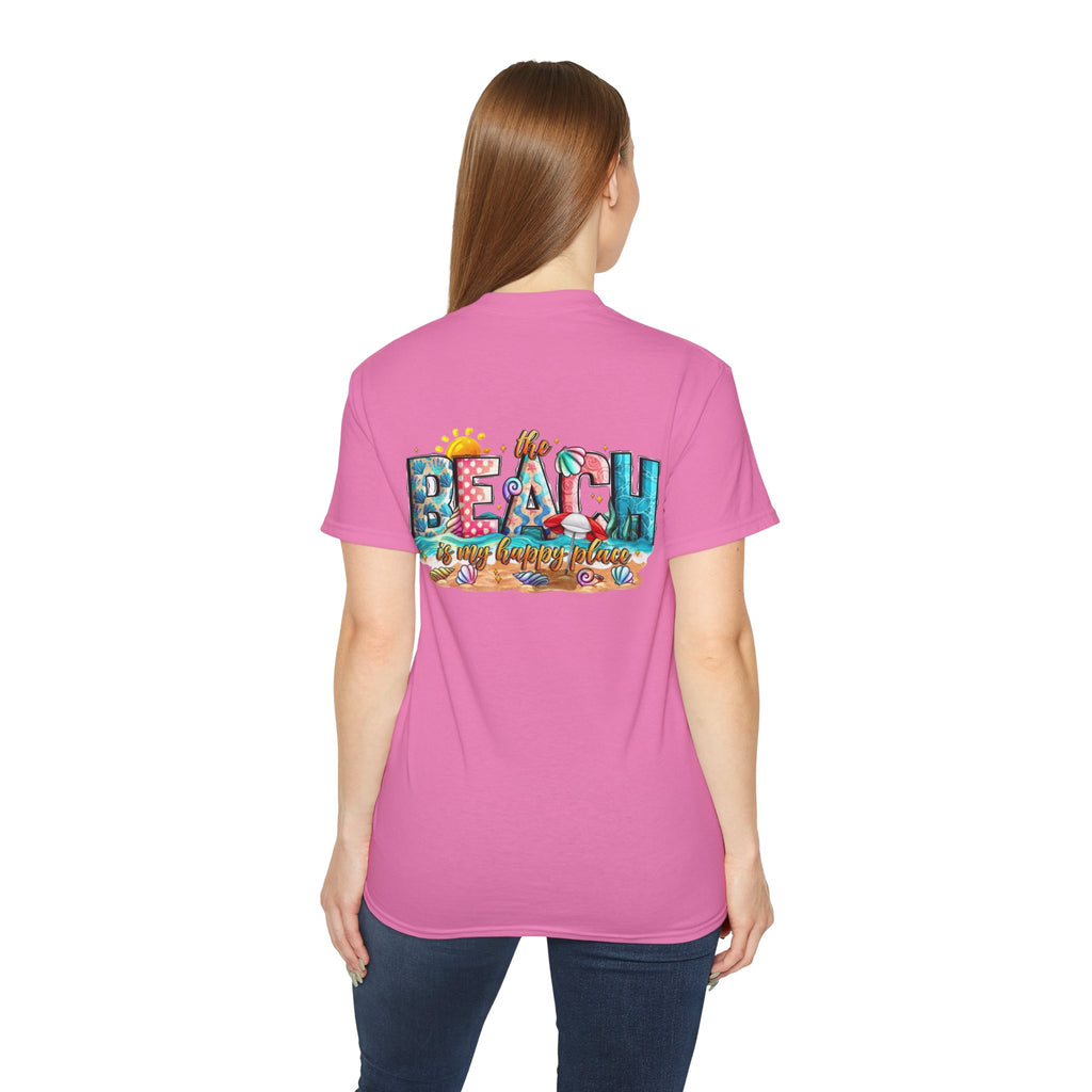 Beach Vibes T-Shirt — "Beach Is My Happy Place" Graphic Tee