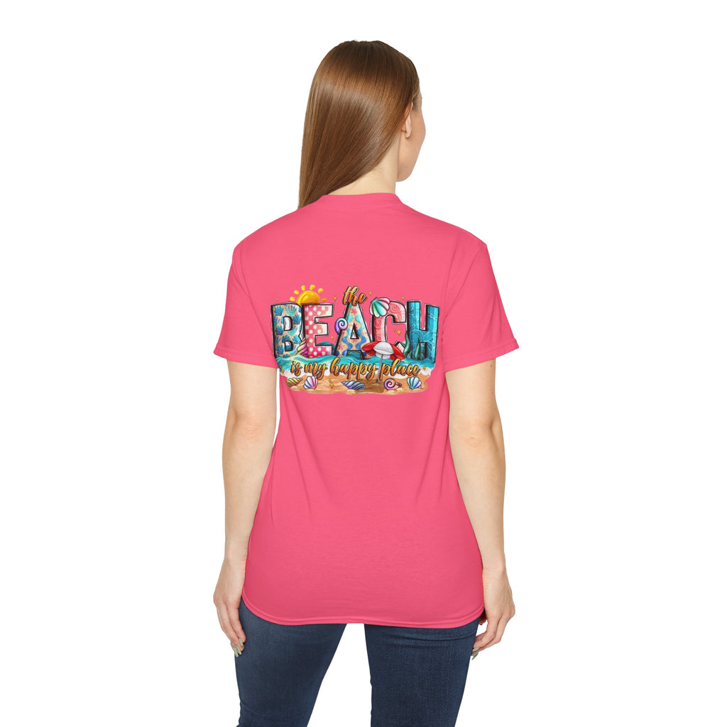 Beach Vibes T-Shirt — "Beach Is My Happy Place" Graphic Tee