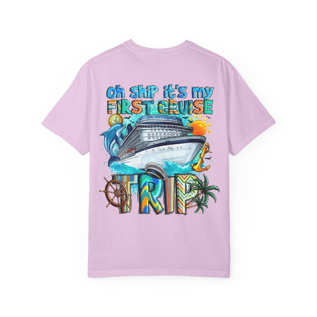 Cruise Trip T-Shirt — "Oh Ship It's My First Cruise" Graphic Tee