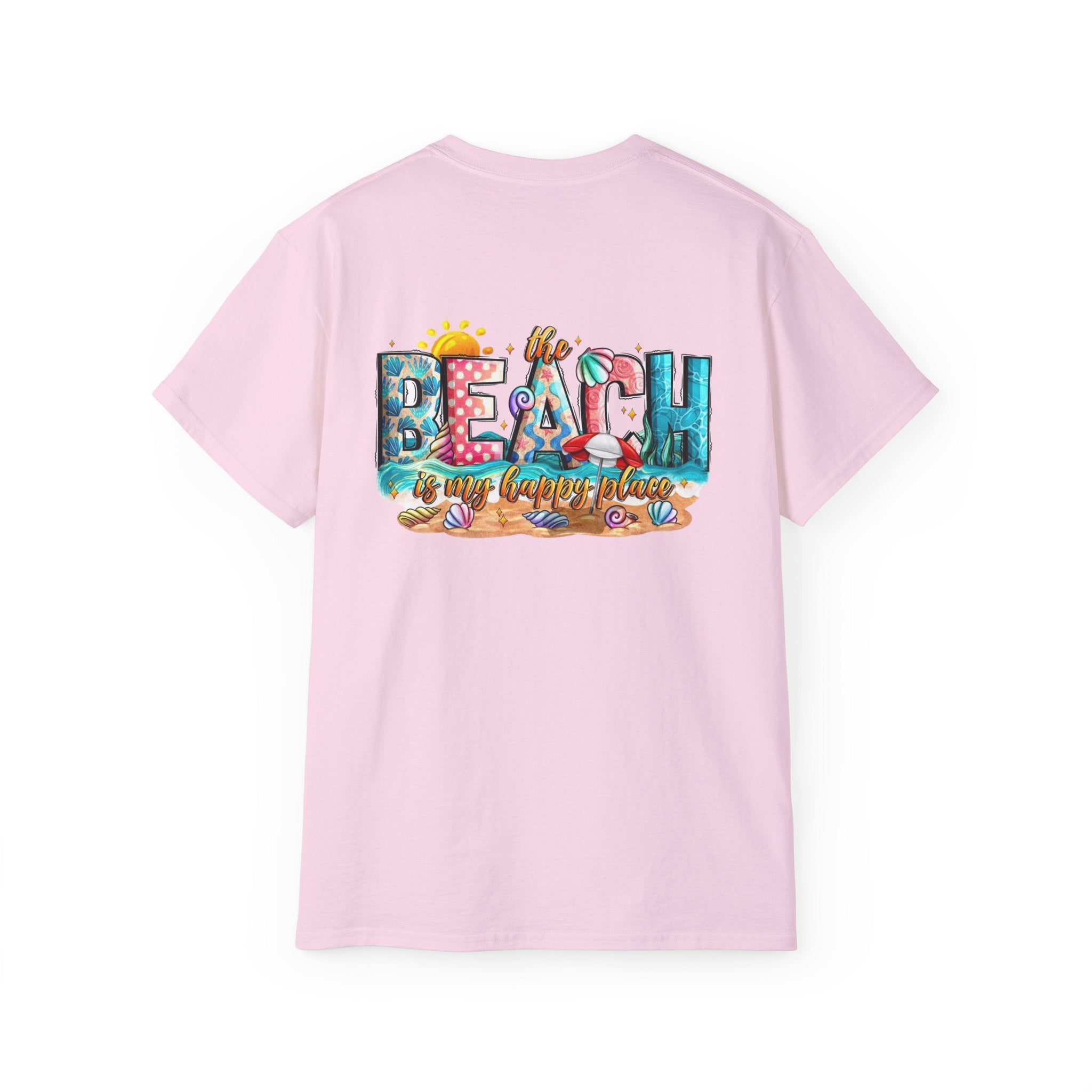 Beach Vibes T-Shirt — "Beach Is My Happy Place" Graphic Tee