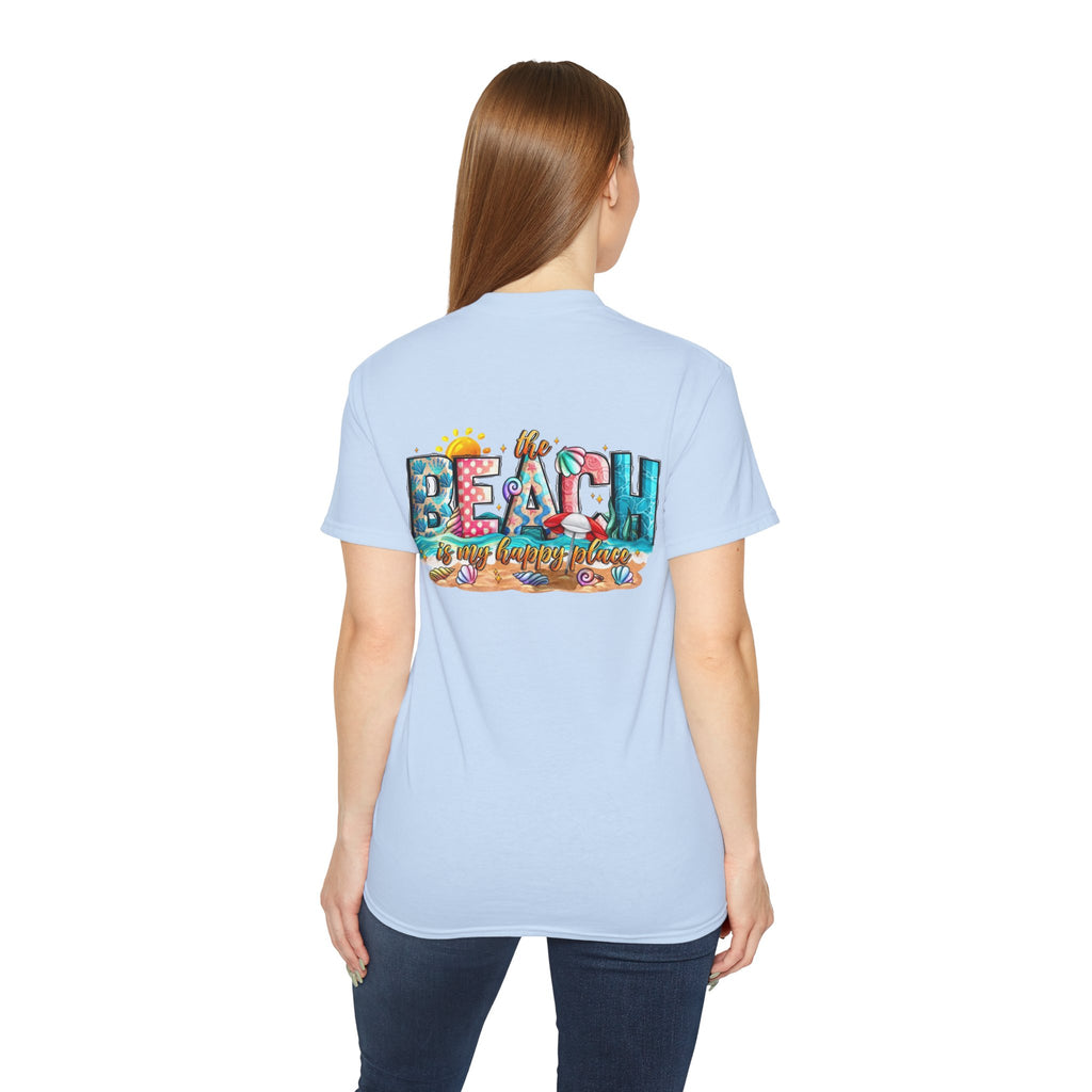 Beach Vibes T-Shirt — "Beach Is My Happy Place" Graphic Tee