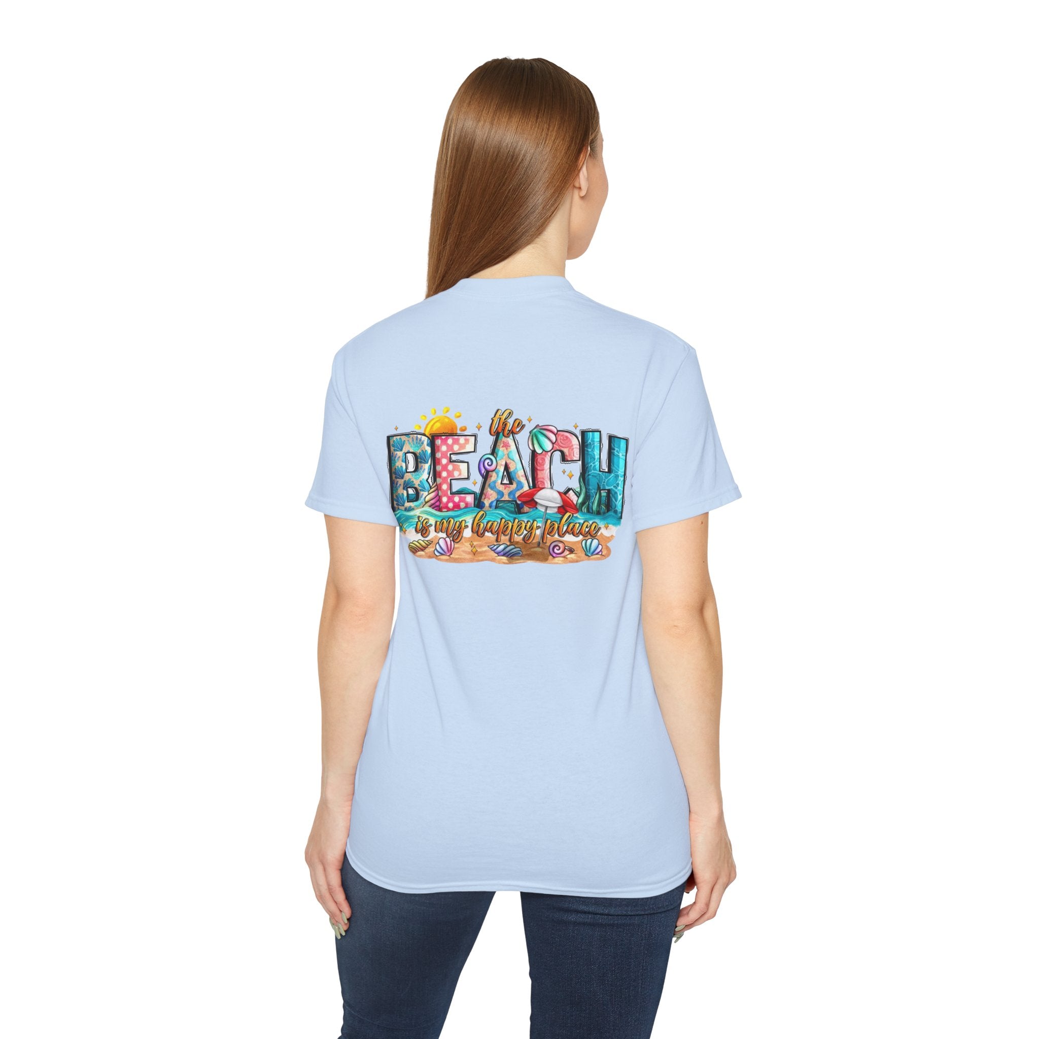 Beach Vibes T-Shirt — "Beach Is My Happy Place" Graphic Tee
