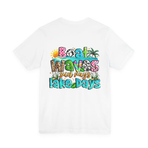Boat Waves Sun Rays Lake Days T-Shirt — Summer Lake Life Graphic Tee