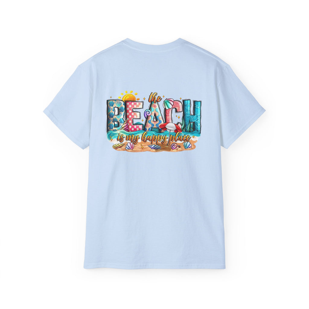 Beach Vibes T-Shirt — "Beach Is My Happy Place" Graphic Tee