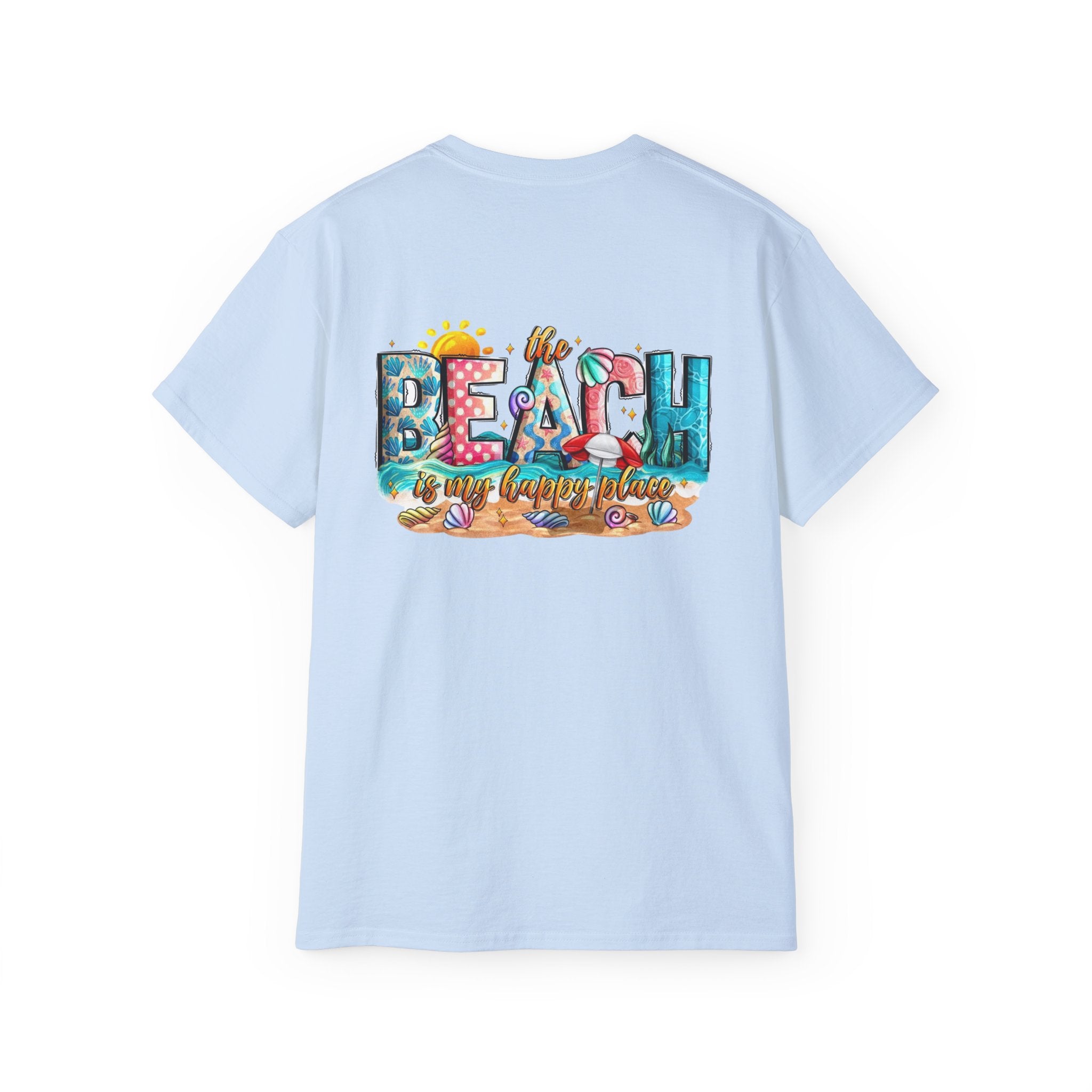 Beach Vibes T-Shirt — "Beach Is My Happy Place" Graphic Tee